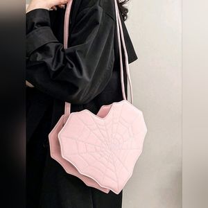 Pink Heart-shaped Spiderweb Valentine's Day Bag